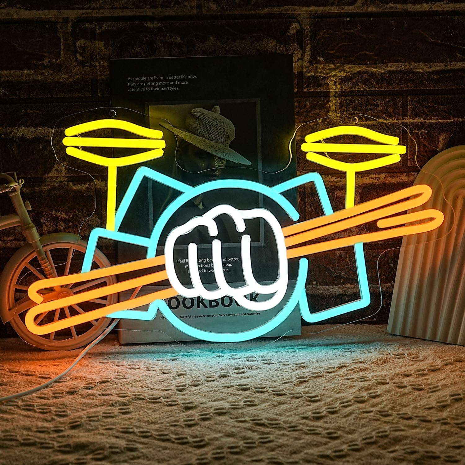 Musical Instrument Of - Lampu Neon LED Set Drum Bertenaga