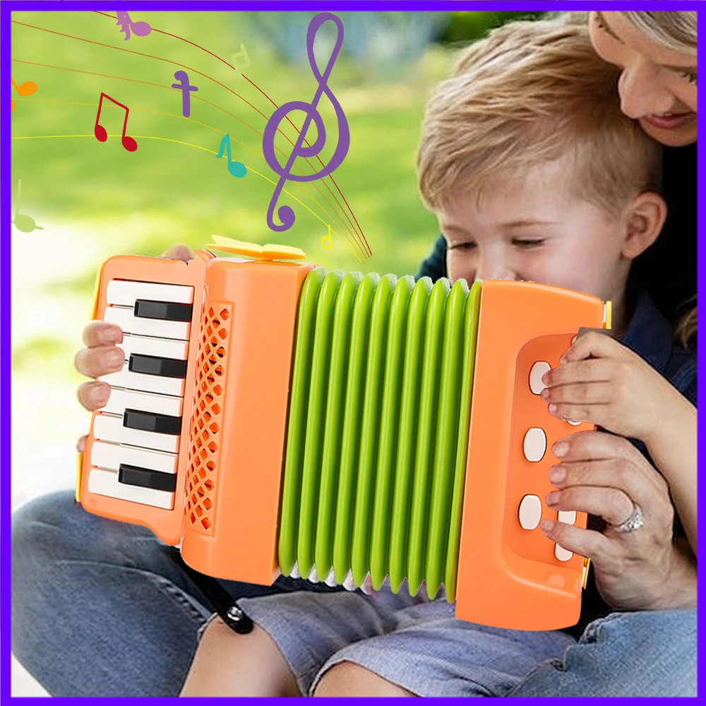 Musical Instrument Harmonium - Mainan Akordeon Anak-anak 10 Kunci 8