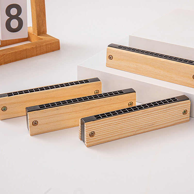 Musical Instrument Diy For Kids - Harmonika Kayu DIY Putih 16 Lubang,