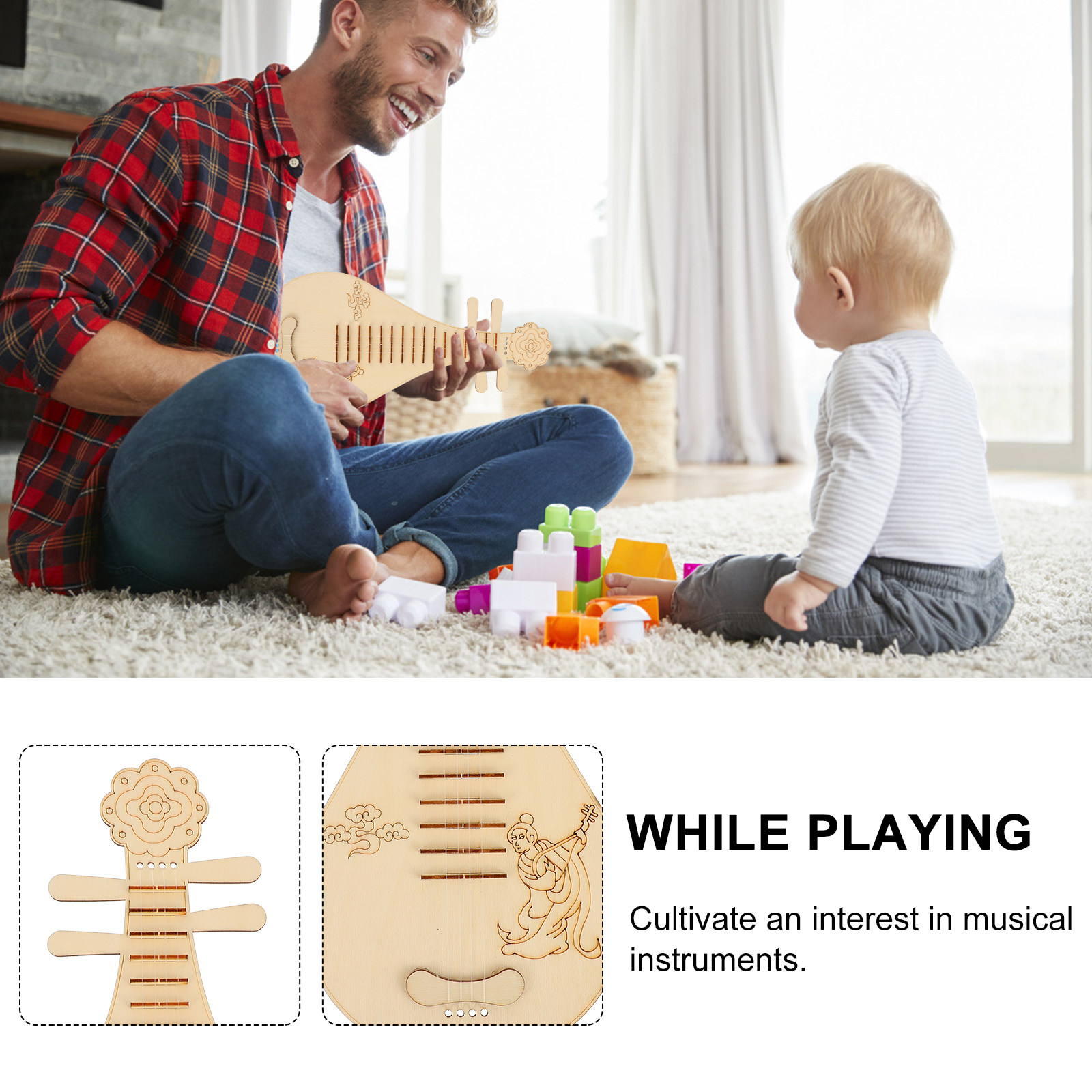 3 Buah Alat Musik Kayu Bergaya - Musical Instrument Diy For Kids ulasan dan harga