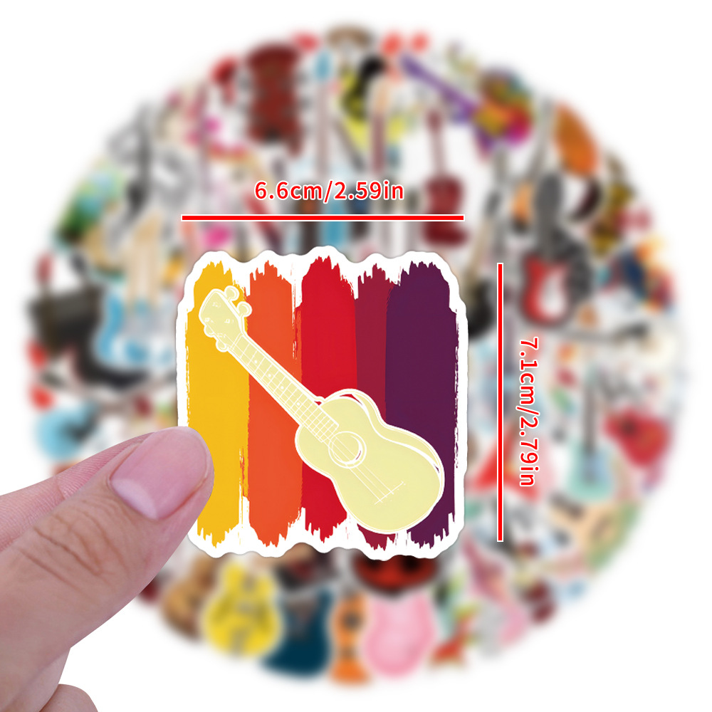 55/110 Buah Stiker Gitar Alat  - Musical Instrument Diy For Kids ulasan dan harga