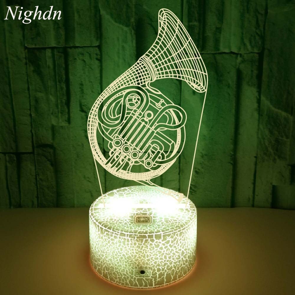 Lampu Tidur 3D French Horn Sen - Musical Instrument No Touch ulasan dan harga