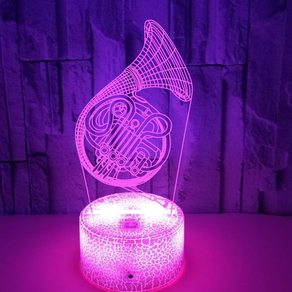 Lampu Tidur 3D French Horn Sen - Musical Instrument No Touch ulasan dan harga