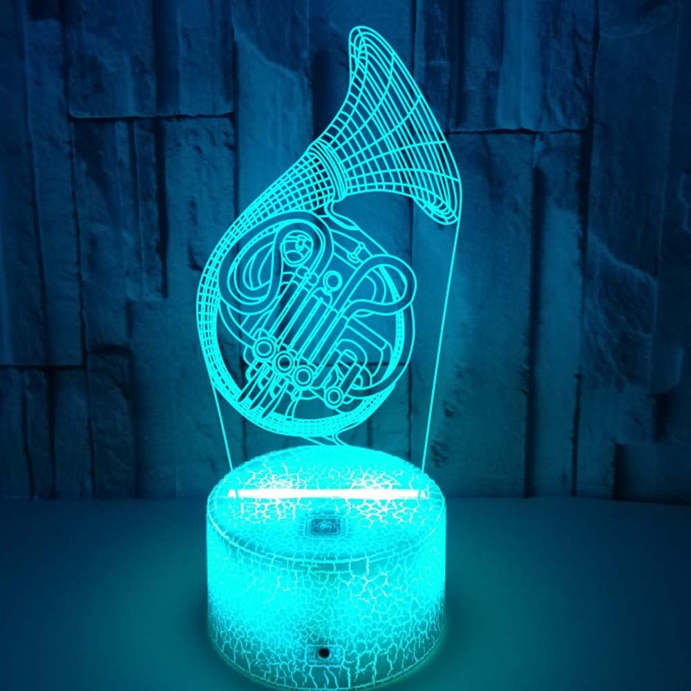 Lampu Tidur 3D French Horn Sen - Musical Instrument No Touch ulasan dan harga