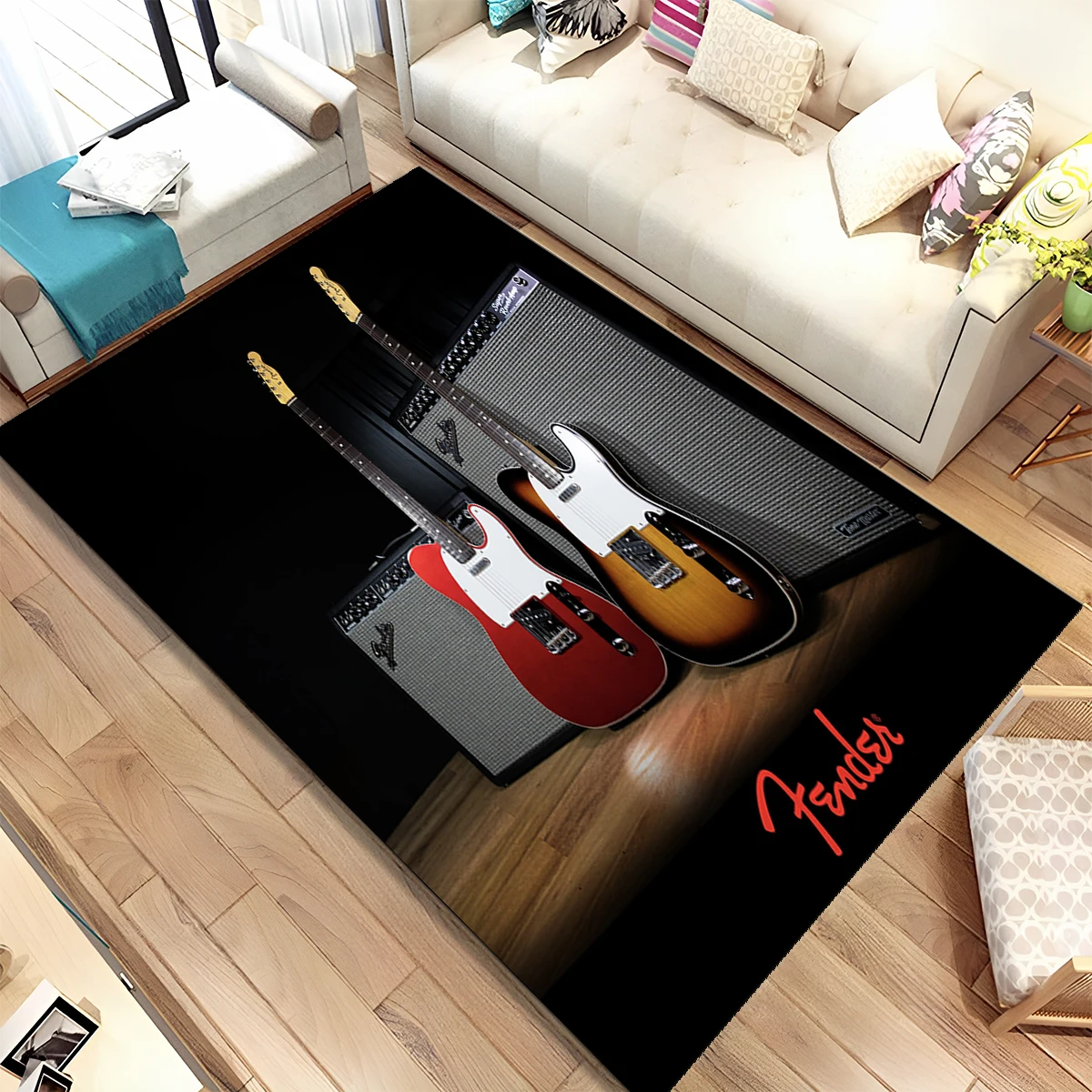 Karpet Musik 3D Fender Gitar B - Musical Instrument Online ulasan dan harga
