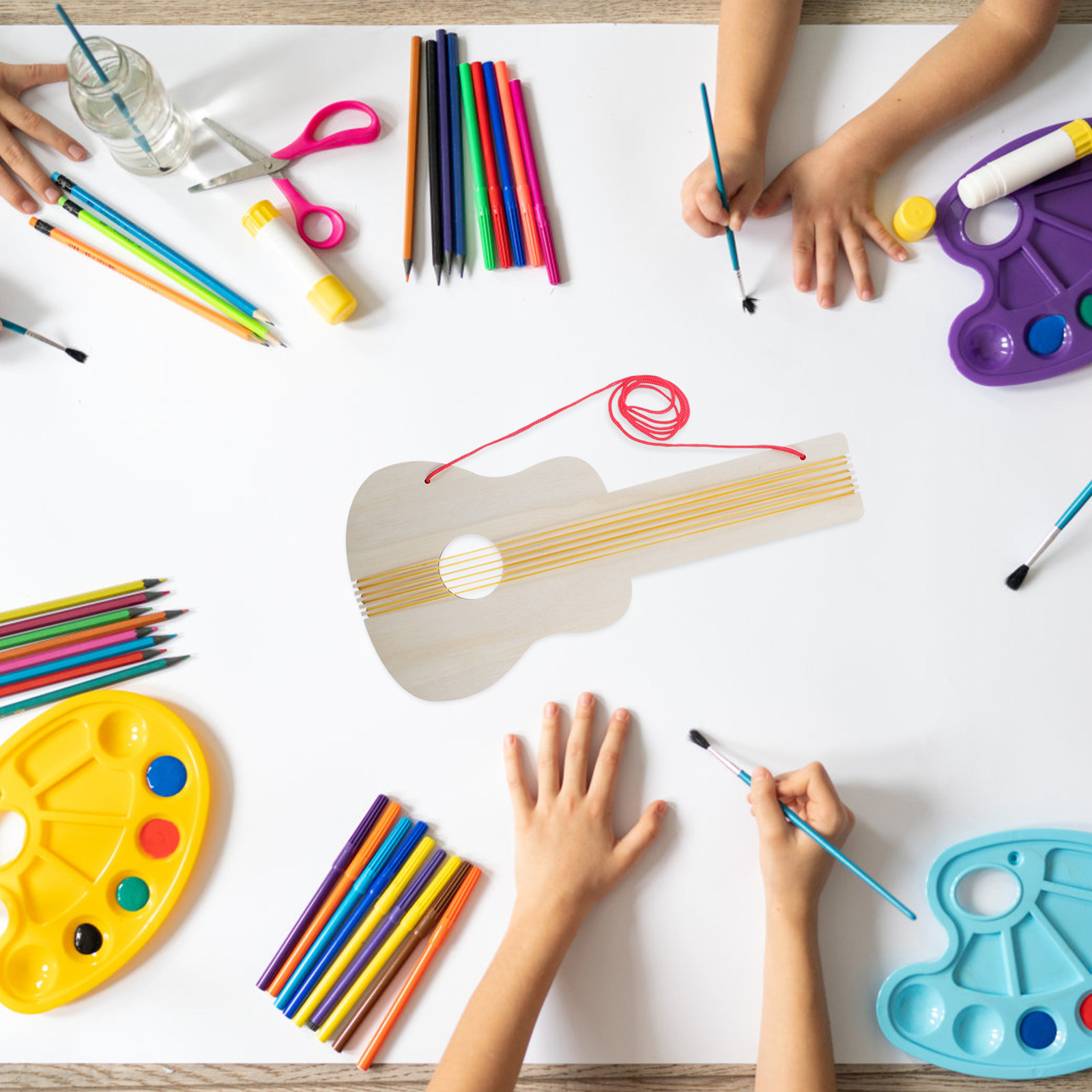 4 Buah Gitar Kayu Anak-anak DI - Musical Instrument Diy For Kids ulasan dan harga