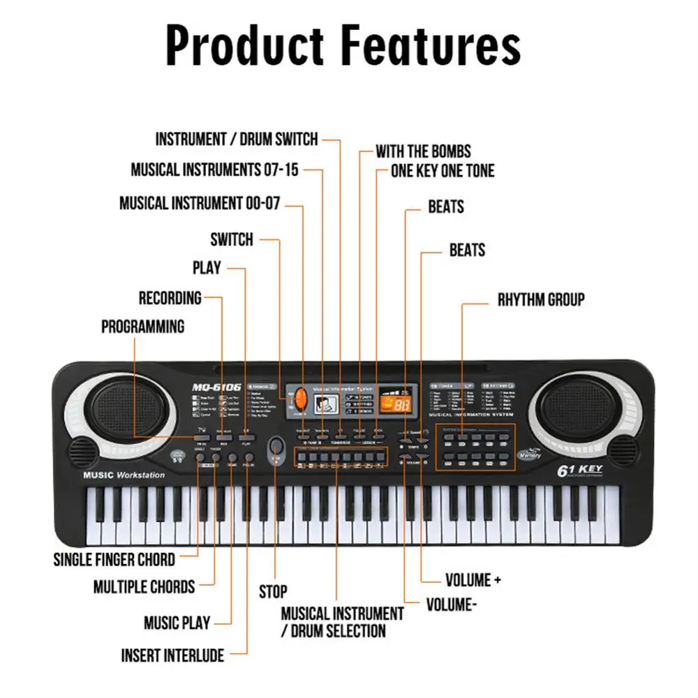 Keyboard Piano elektronik anak - Musical Instrument Harmonium ulasan dan harga